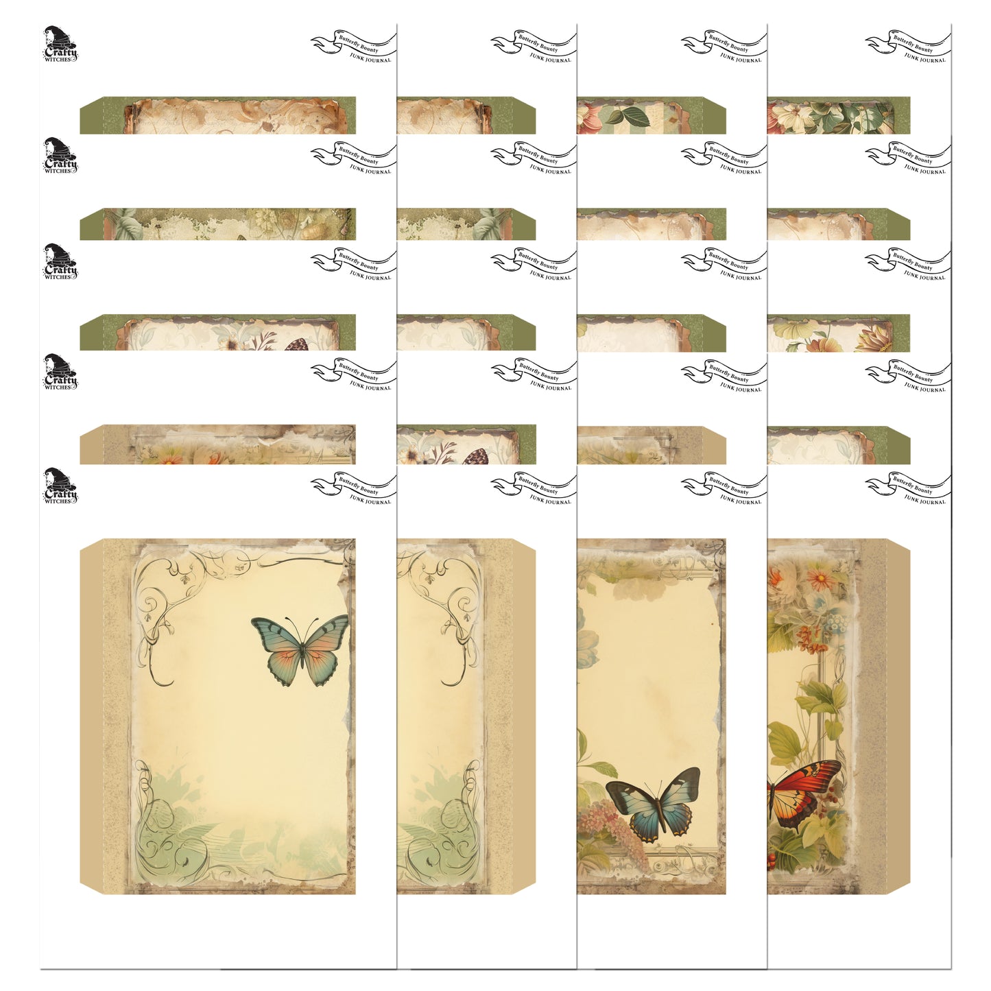 The Crafty Witches Butterfly Bounty Junk Journal Digital Collection