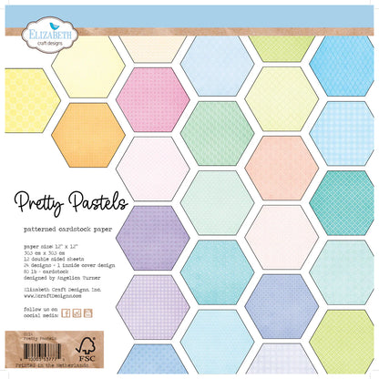 Elizabeth Craft 12" x 12" Spring Blossom, Garden Party & Pretty Pastels Double-Sided Patterned Papers - 12 Sheets - 250gsm