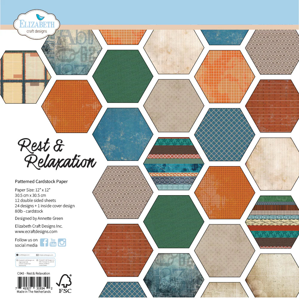 Elizabeth Craft Designs Rest & Relaxation Designer Paper Pack and Ephemera 2 Bundle