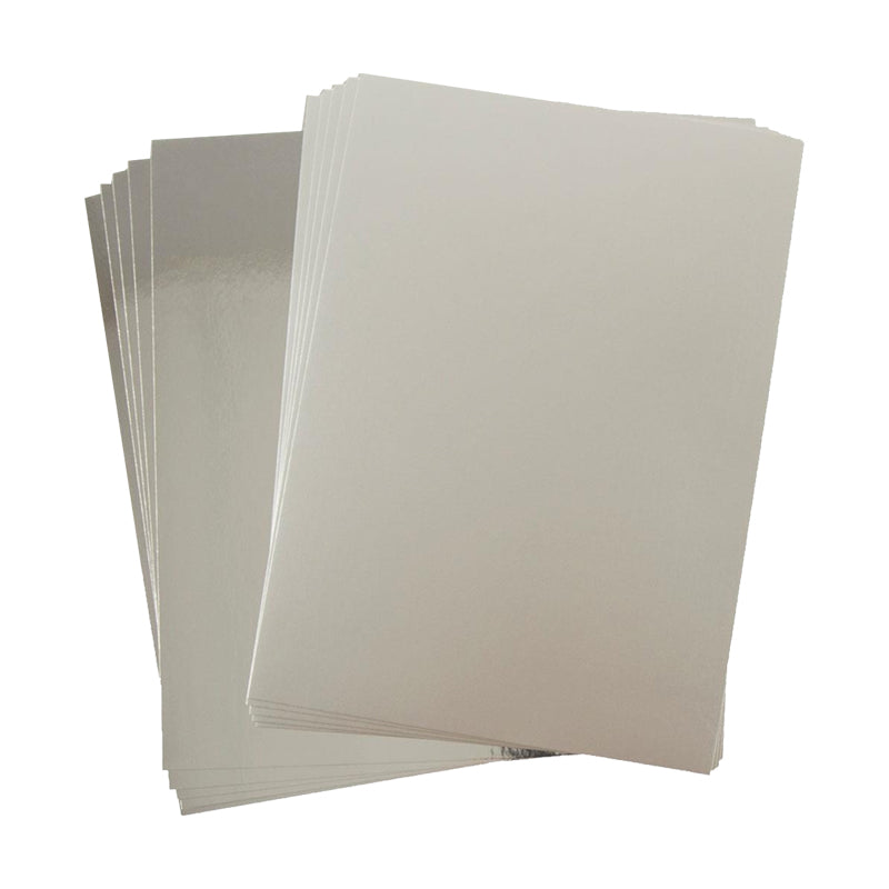 Craft Artist Satin & Gloss Silver Card - 10 Sheets, 5 of Each Type