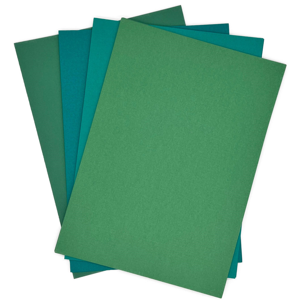 Craft Artist Cordinations Canvas Spring Greens Card Pack - 40 Sheets - 4 Colours, 10 of each