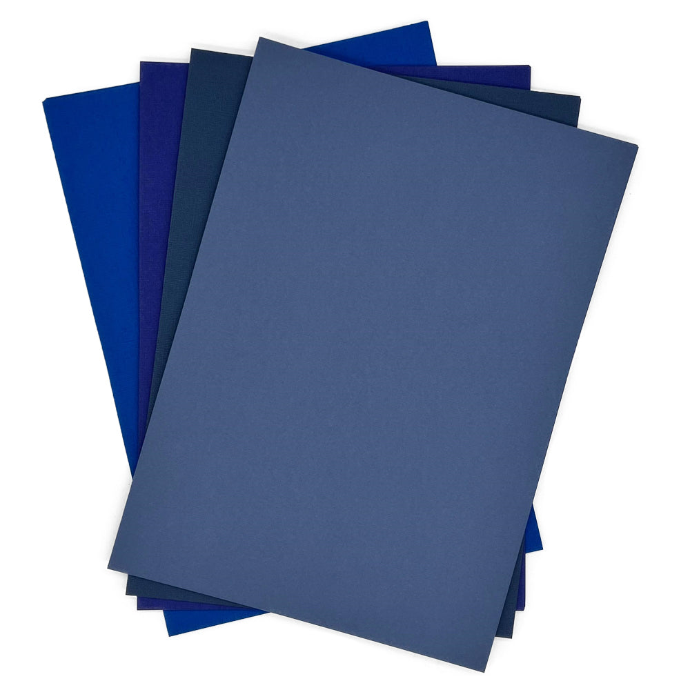 Craft Artist Cordinations Canvas Deep Blues Card Pack - 40 Sheets - 4 Colours, 10 of each
