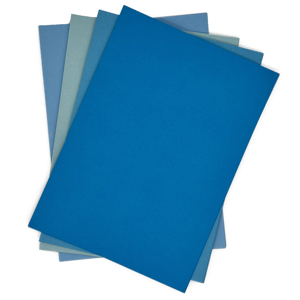 Craft Artist Cordinations Canvas Soft Blues Card Pack - 40 Sheets - 4 Colours, 10 of each