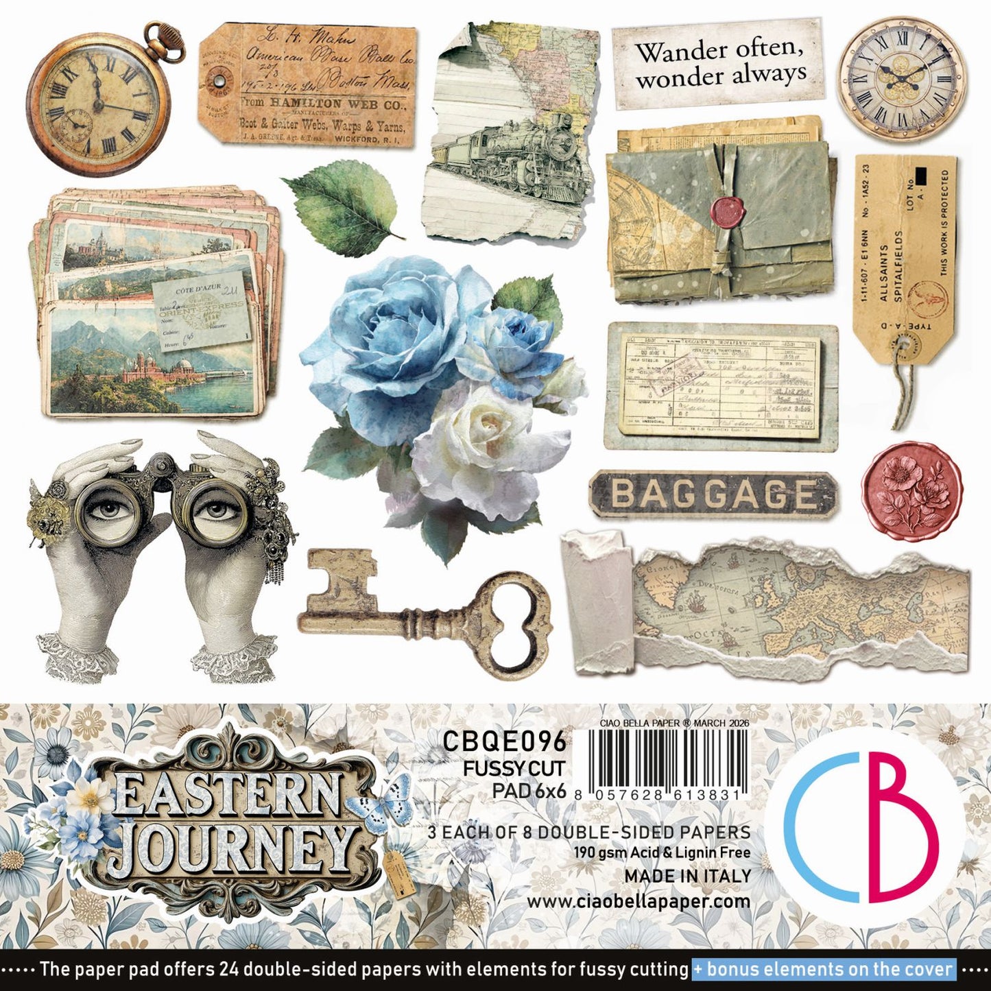 Ciao Bella Paper Eastern Journey  6"x6" Fussy Cut Pad