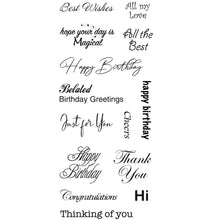 Stamp Addicts Birthday Sentiments Clear Stamp Set - 14 Stamps in Total