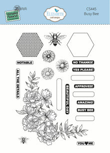 Elizabeth Craft Designs Everyday Memories Busy Bee Clear Stamp Set - 21 Stamps