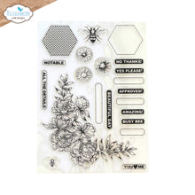 Elizabeth Craft Designs Everyday Memories Busy Bee Clear Stamp Set - 21 Stamps