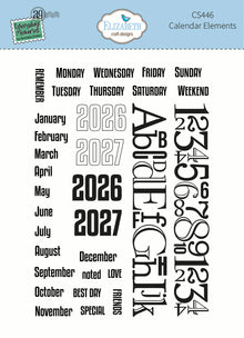 Elizabeth Craft Designs Everyday Memories Calendar Elements Clear Stamp Set - 32 Stamps