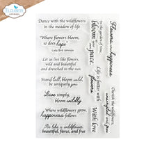 Elizabeth Craft Designs Bloom Wildly Flower Sentiment Stamp Set