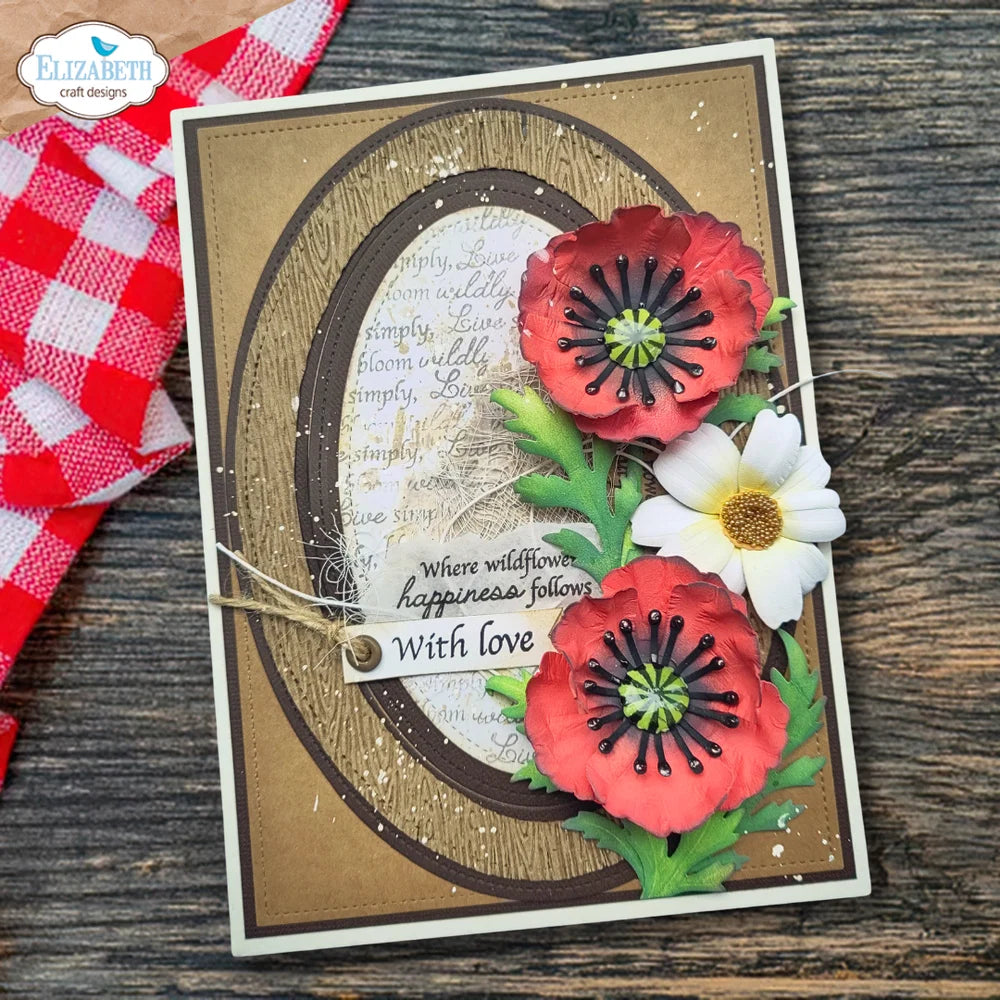 Elizabeth Craft Designs Bloom Wildly Flower Sentiment Stamp Set