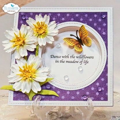Elizabeth Craft Designs Bloom Wildly Flower Sentiment Stamp Set