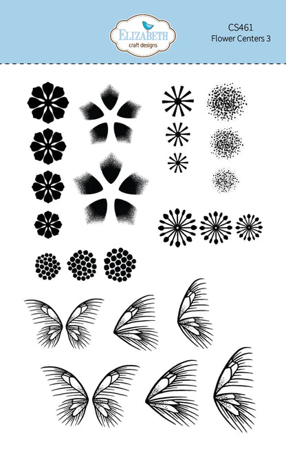 Elizabeth Craft Designs Bloom Wildly Flower Centres 3 Stamp Set