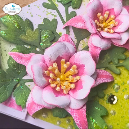 Elizabeth Craft Designs Bloom Wildly, Wild Poppy, Columbine, Blackfoot Daisy & Floral Greenery Die Sets plus 'Flower Centres 3' Stamp Set