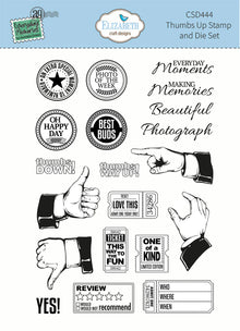 Elizabeth Craft Designs Everyday Memories Everyday Thumbs Up Stamp & Die Set - 20 Stamps & 4 Dies