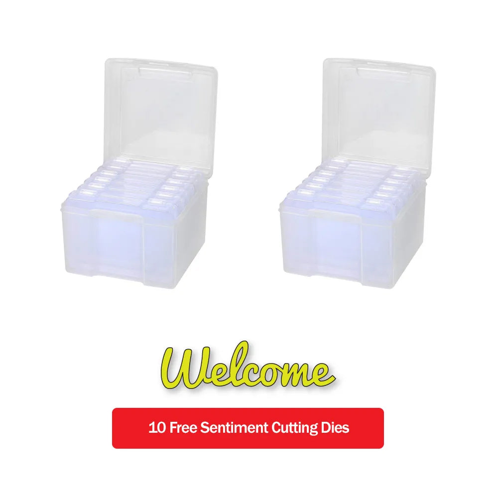 Crafts Too 2 x Organiser Case with 6 Boxes - Plus 10 Bonus Sentiment Dies