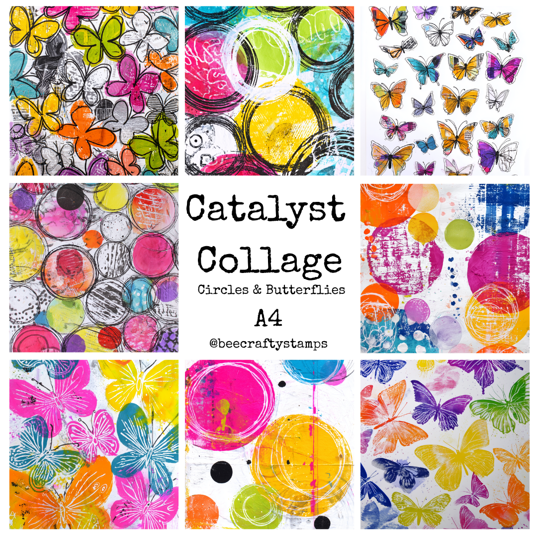 Bee Crafty Catalyst Collage A4 Circles & Butterflies Papers