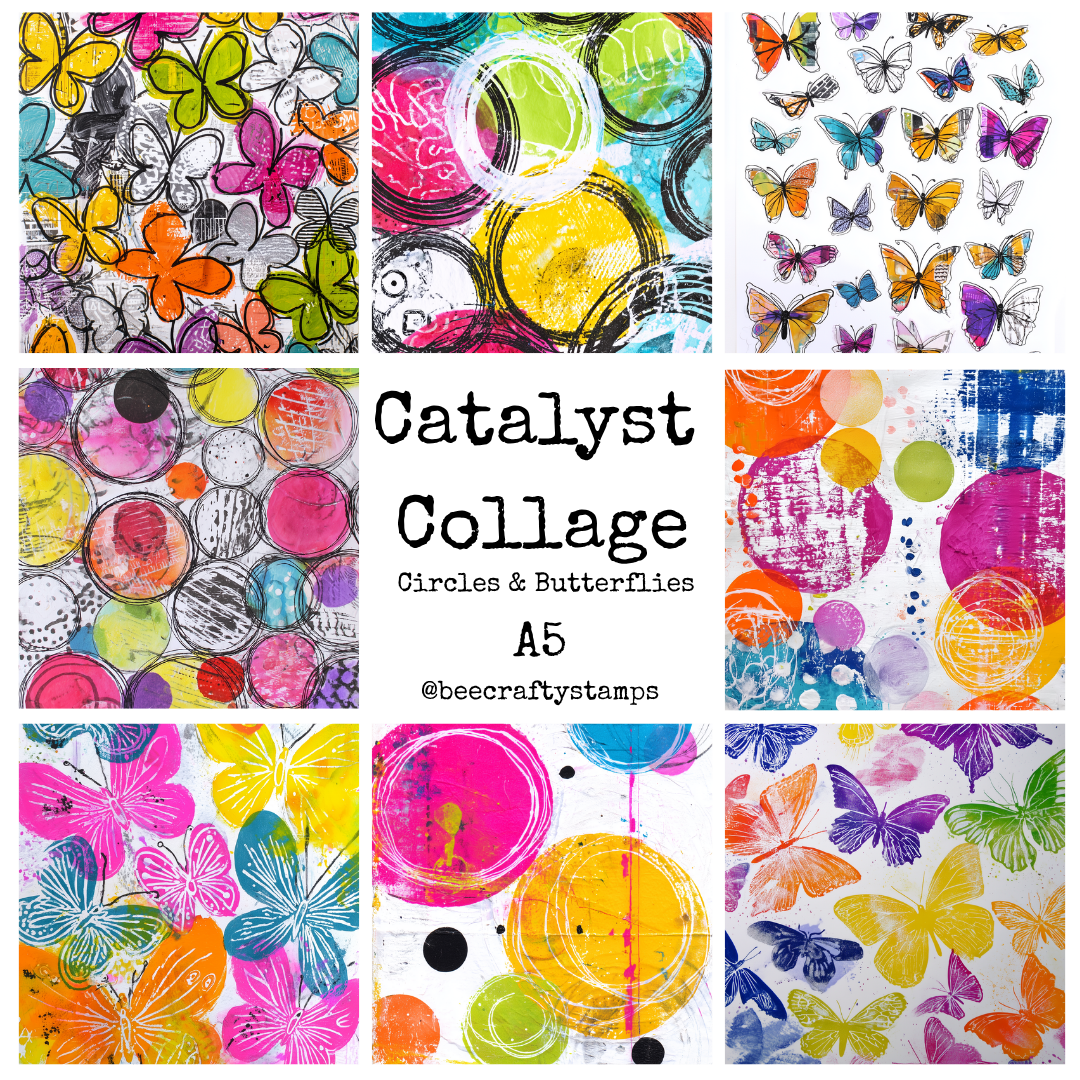 Bee Crafty Catalyst Collage A5 Circles & Butterflies Papers