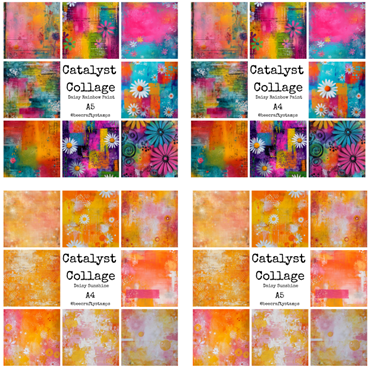 Bee Crafty Catalyst Collage Daisy Bundle - 2 x A4 & 2 x A5