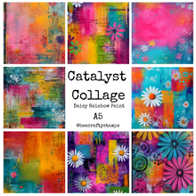 Bee Crafty Catalyst Collage A5 Papers - Daisy Rainbow Paint