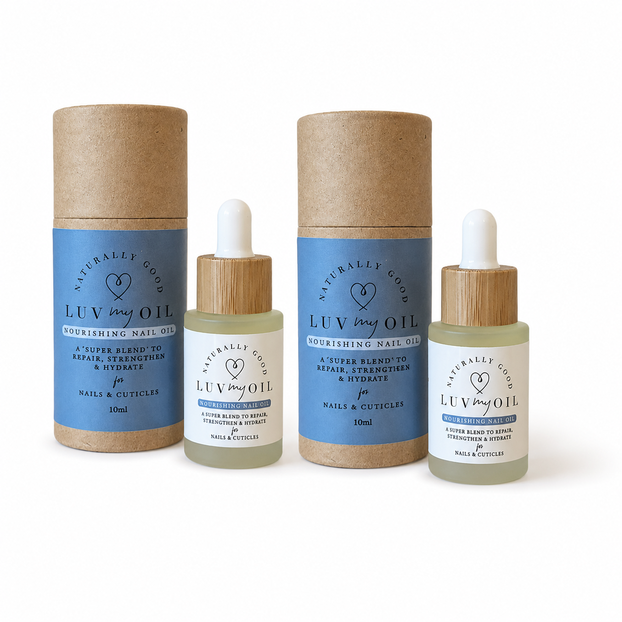 Luv My Oil 2 x 10ml Nourishing Nail Oil with Toiletry Pouch & Free Surprise Gift 5ml Nail Oil