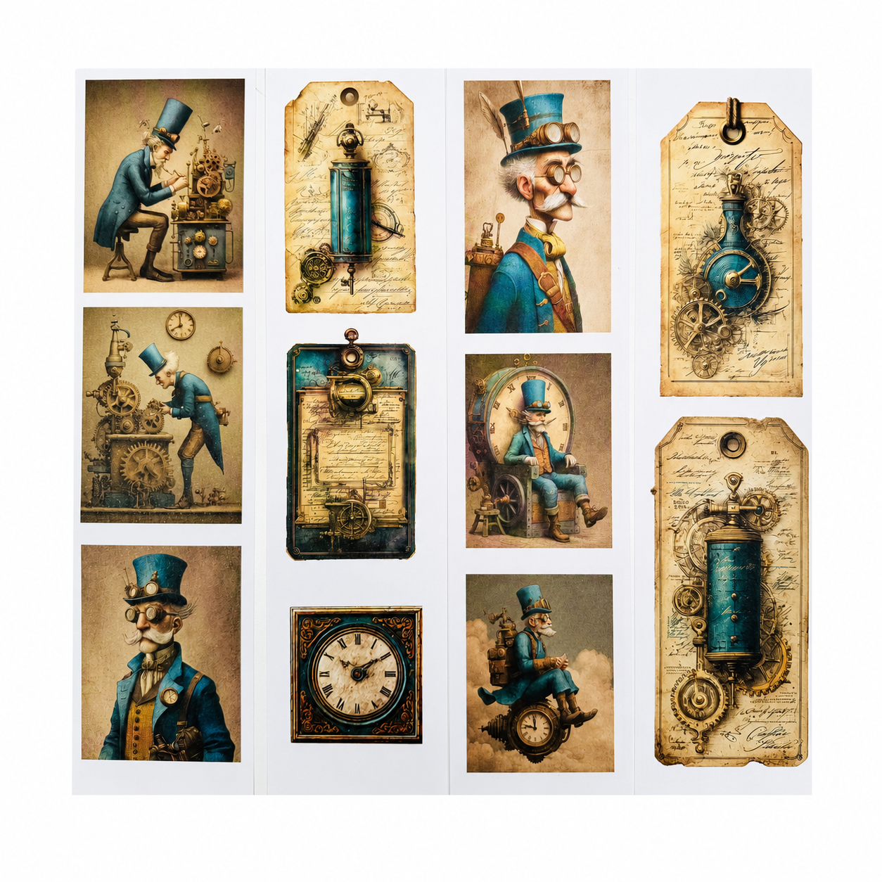 LaBlanche Steampunk Papercrafting Kit - 12 Designer Papers, Tags & Die-Cuts
