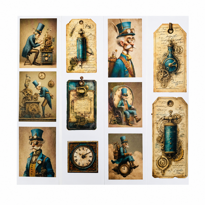 LaBlanche Steampunk Papercrafting Kit - 12 Designer Papers, Tags & Die-Cuts