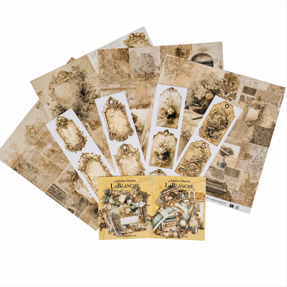 LaBlanche Edwardian Chic Papercrafting Kit - 12 Designer Papers, Tags & Die-Cuts