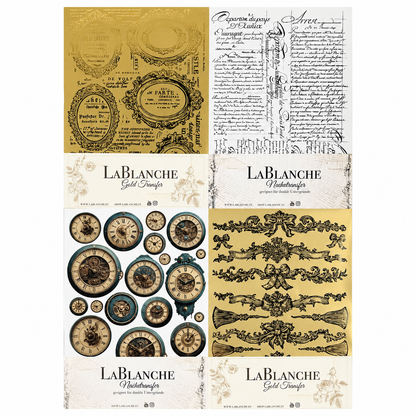 LaBlanche A4 Metallic & Printed Transfer Kit - 2 x Metallic & 2 Printed