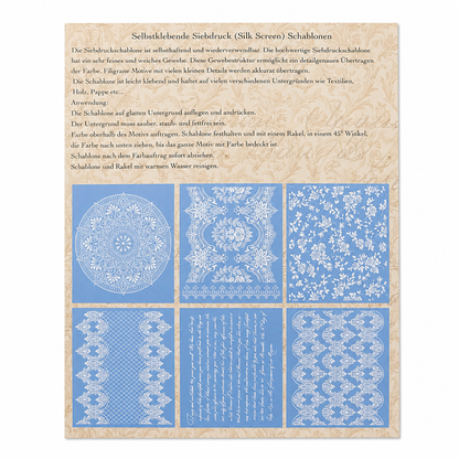 LaBlanche Set of 6 Silk Screen Stencils - 20.2cm x 22.7cm