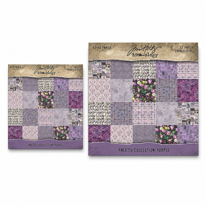 Tim Holtz Idea-ology Palette Papers: Purple Full Collection