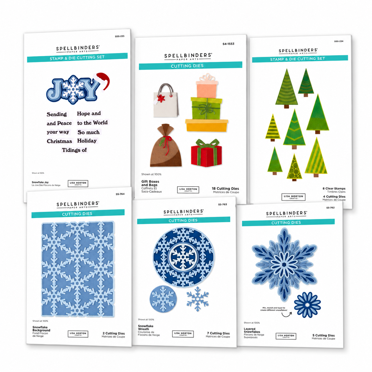 Spellbinders Snowflake Kisses Collection Stamps and Dies Bundle