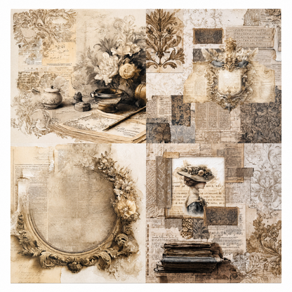 LaBlanche Edwardian Chic Papercrafting Kit - 12 Designer Papers, Tags & Die-Cuts