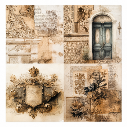 LaBlanche Edwardian Chic Papercrafting Kit - 12 Designer Papers, Tags & Die-Cuts
