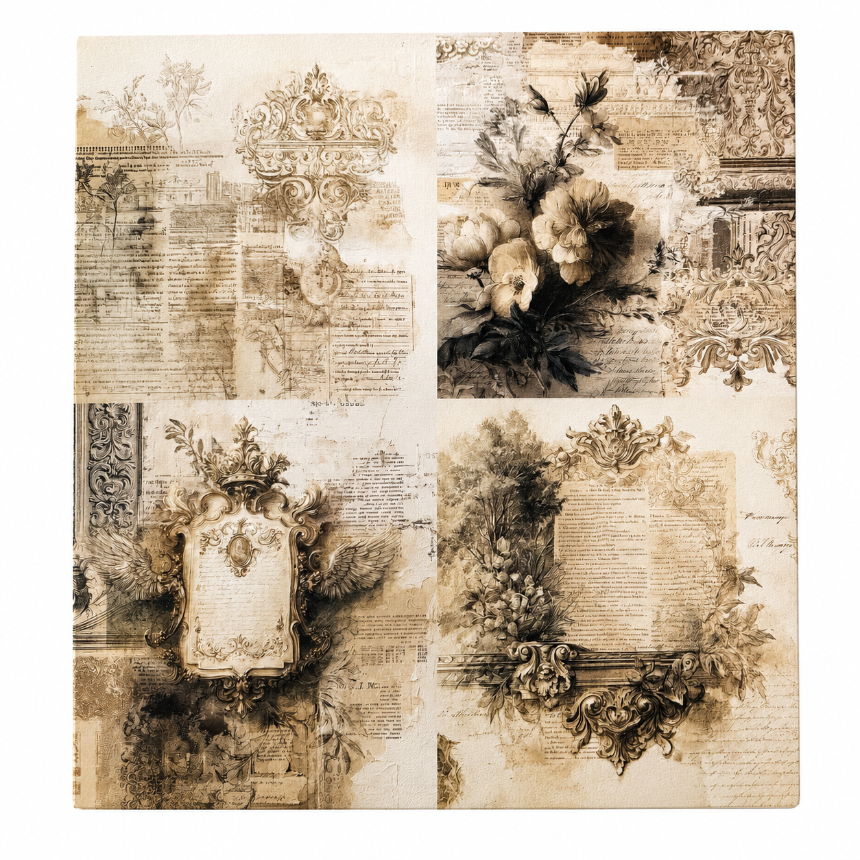 LaBlanche Edwardian Chic Papercrafting Kit - 12 Designer Papers, Tags & Die-Cuts