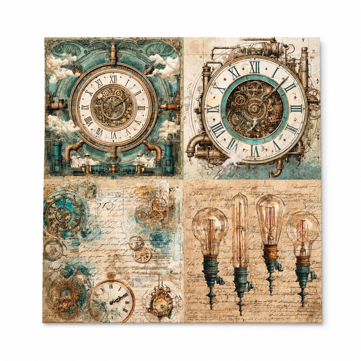 LaBlanche Steampunk Papercrafting Kit - 12 Designer Papers, Tags & Die-Cuts