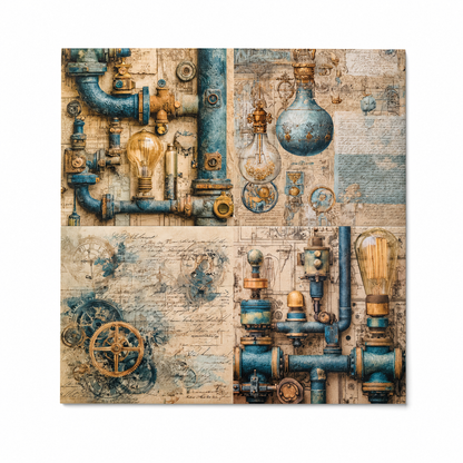 LaBlanche Steampunk Papercrafting Kit - 12 Designer Papers, Tags & Die-Cuts