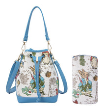 Signare Tapestry Beatrix Potter Peter Rabbit Bucket Bag with Zip Glasses Case