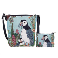 Signare Tapestry Puffin Sling Bag with Zip Purse