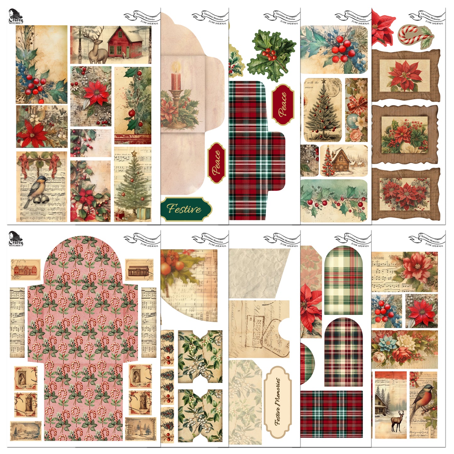 The Crafty Witches Christmas Memories Junk Journal Digital Collection