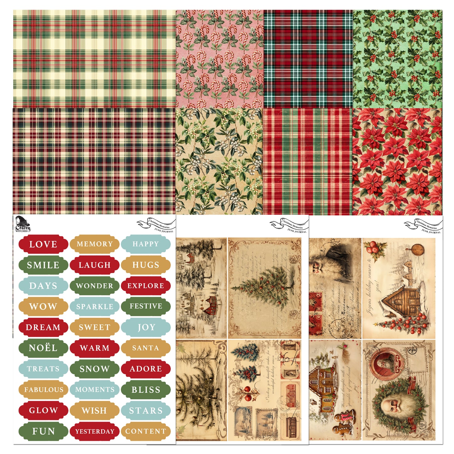 The Crafty Witches Christmas Memories Junk Journal Digital Collection
