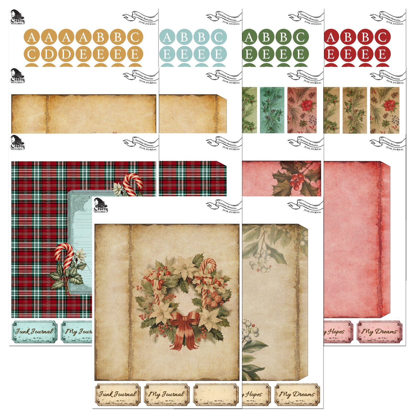 The Crafty Witches Christmas Memories Junk Journal Digital Collection