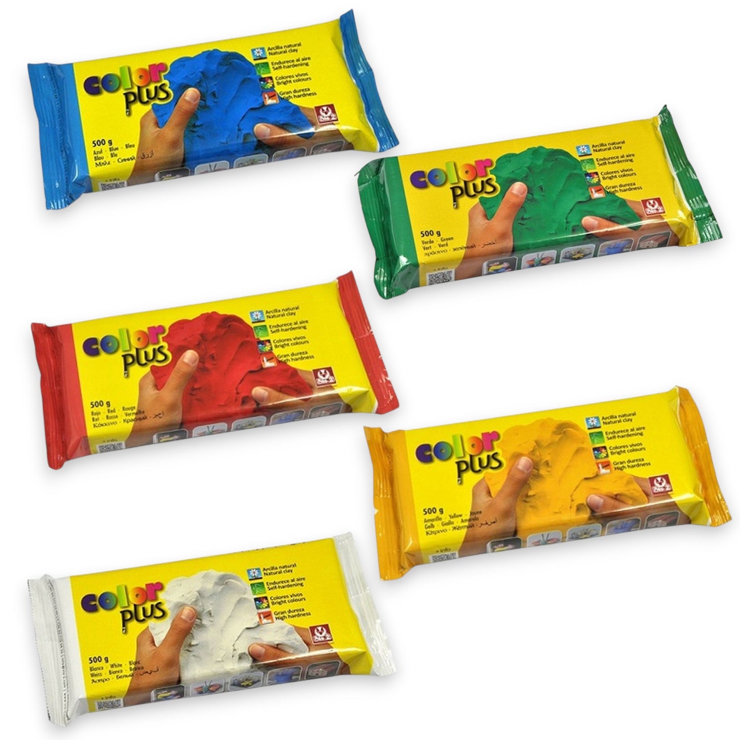 SIO 2 ColourPlus Natural Self-hardening Clay Selection - 5 x 500g