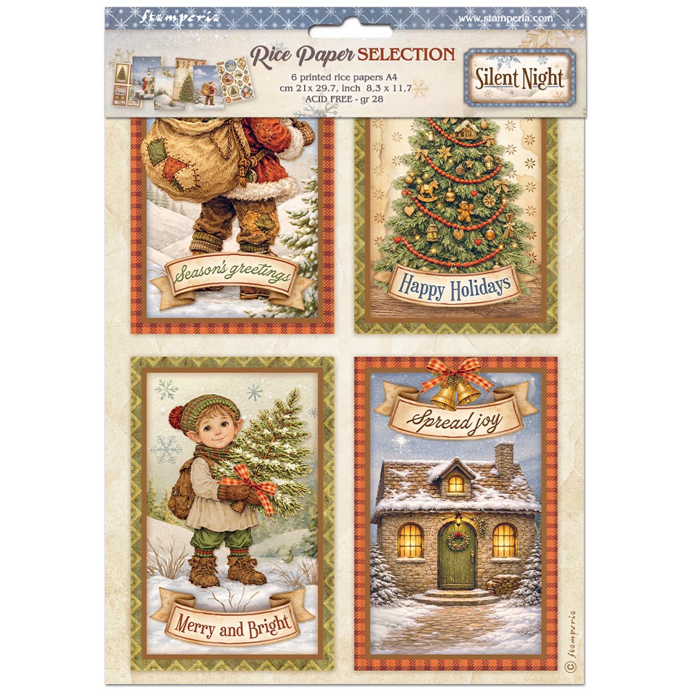 Stamperia Silent Night A4 Rice Paper Selection