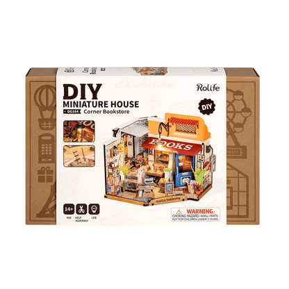 Rolife Corner Bookstore - DIY Miniature House Kit - DG164