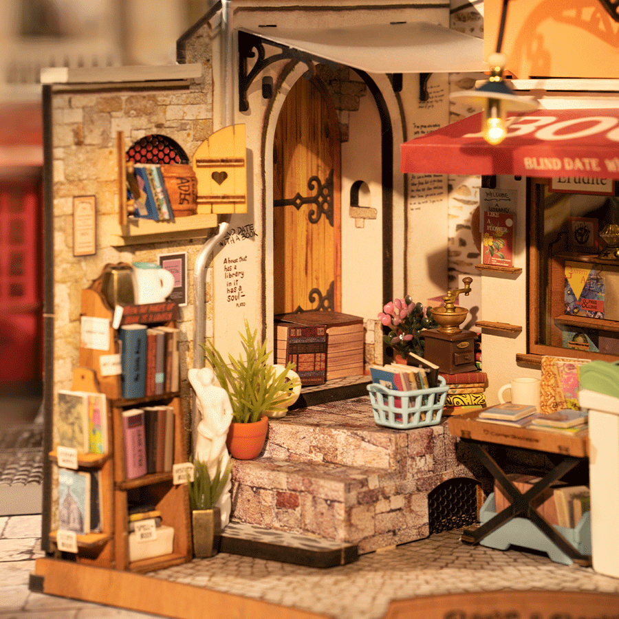 Rolife Corner Bookstore - DIY Miniature House Kit - DG164