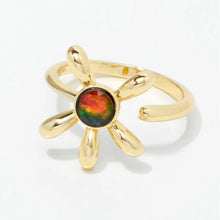 Canadian Ammolite Gems by Kenneth Bradley 'Adelaine' Ring in 14k Yellow Gold