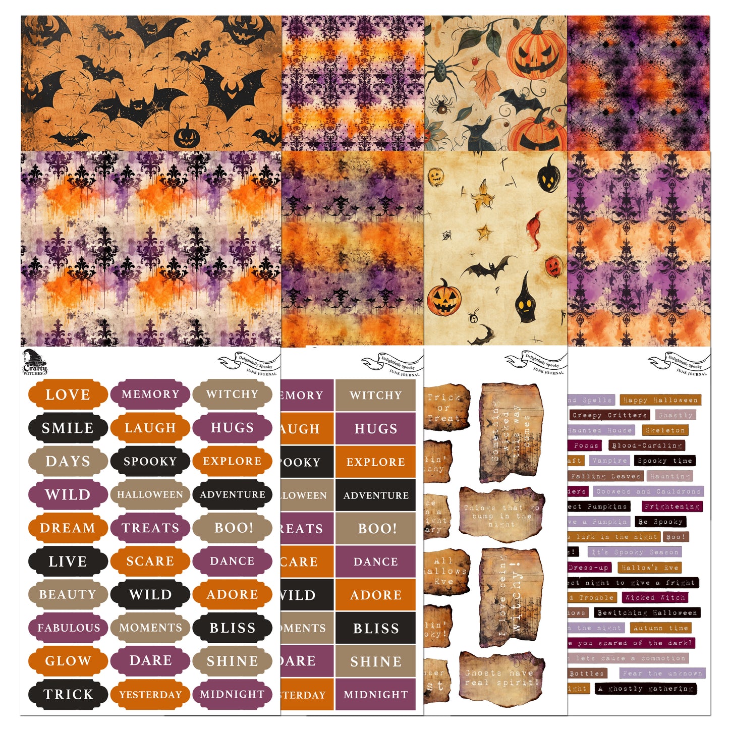 The Crafty Witches Delightfully Spooky Junk Journal Digital Collection