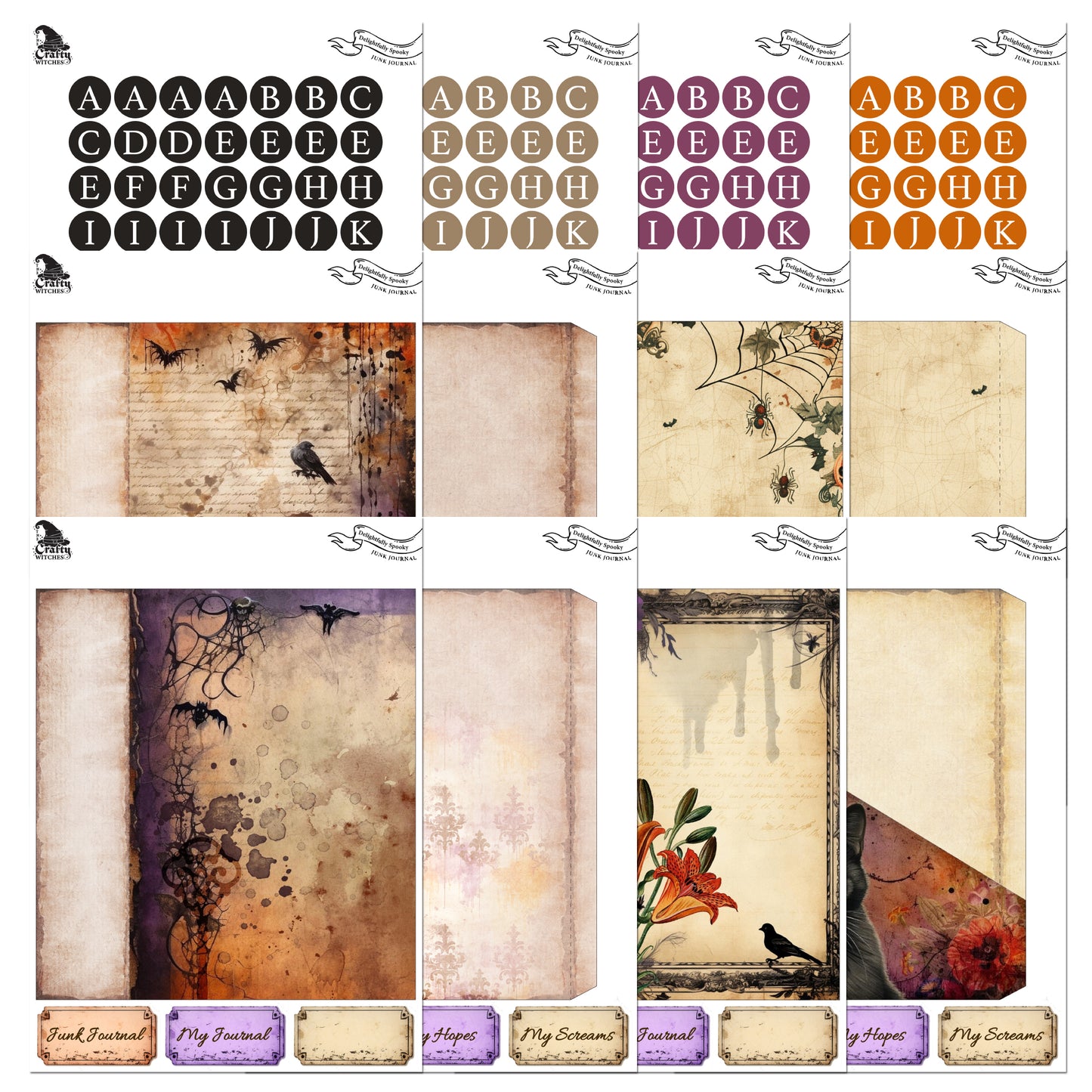 The Crafty Witches Delightfully Spooky Junk Journal Digital Collection