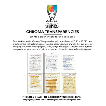 Dina Wakley MEdia Chroma Transparencies - Typed Quotes