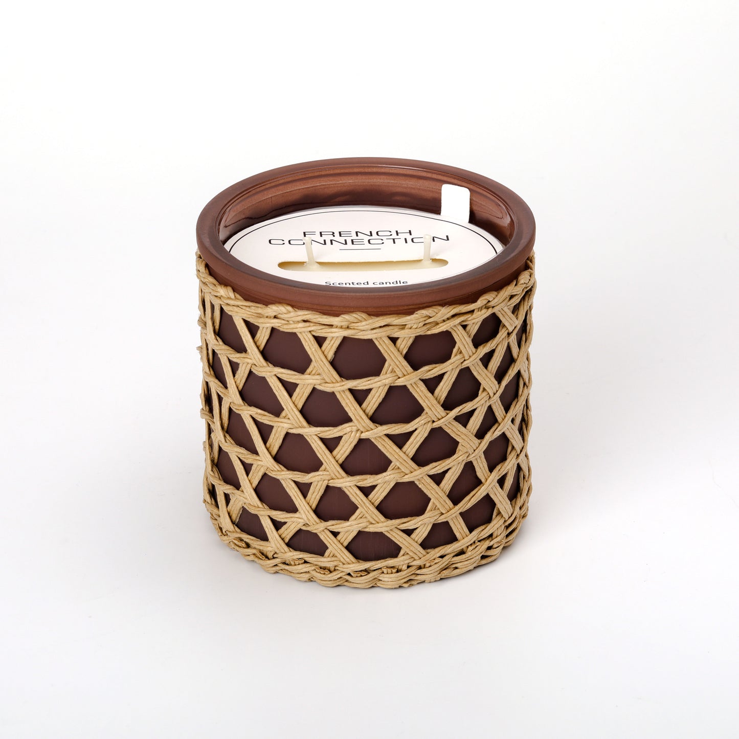 French Connection Woven Detail Luxury Candle 425g - Over 55 hours burn time
